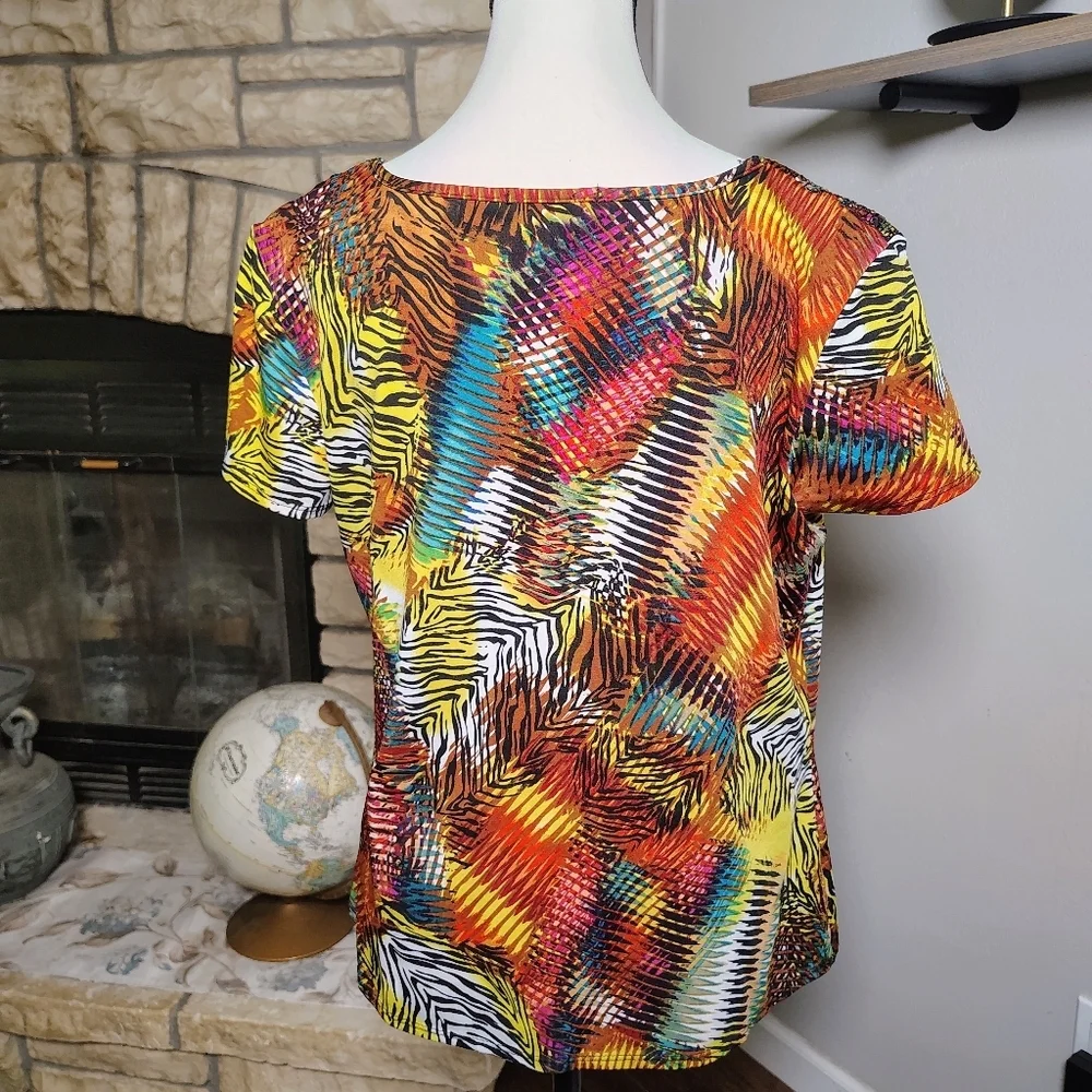 Notations Multicolor Abstract Pattern Blouse - Picture 3 of 3
